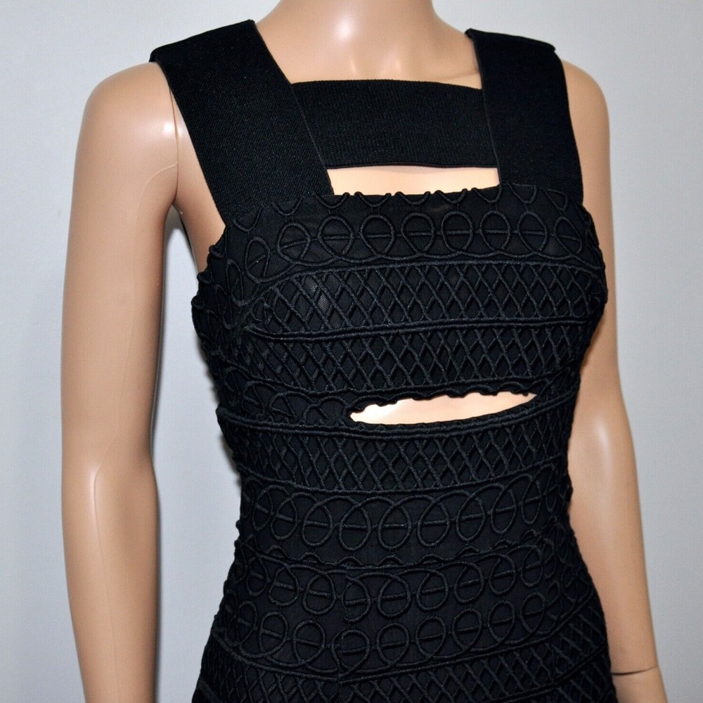 SOLD! SHEIKE Sexy Crochet Fringe Trim Cut Out Midi Dress - Picture 4 of 12